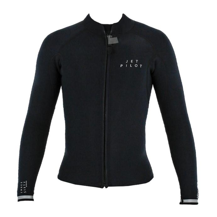 Гидрокуртка мужская Jetpilot Flight 2X2 LS FZ Jacket black S24 - 221290 - Цвет Черный - Фото 3