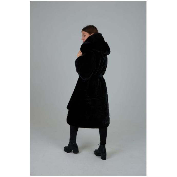 Женская шубка из искусственного меха VITIA WJ - 99038-Черный - Цвет Черный - Фото 13