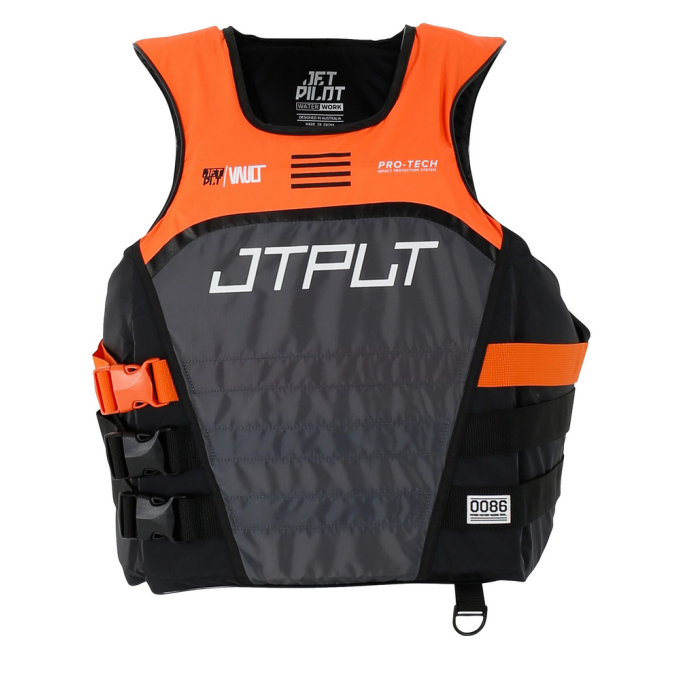 Спасательный жилет для гидроцикла нейлон мужской Jetpilot RX VAULT PROTECH S/E VEST - 250270-CHAR/ORG - Цвет Серый - Фото 1