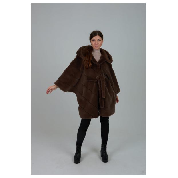Женская шубка из искусственного меха VITIA WJ - Аритикул 18186B-Коричневый-3XL(50-52) - Фото 10