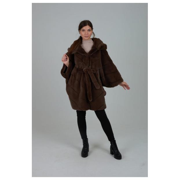 Женская шубка из искусственного меха VITIA WJ - Аритикул 18186B-Коричневый-3XL(50-52) - Фото 11