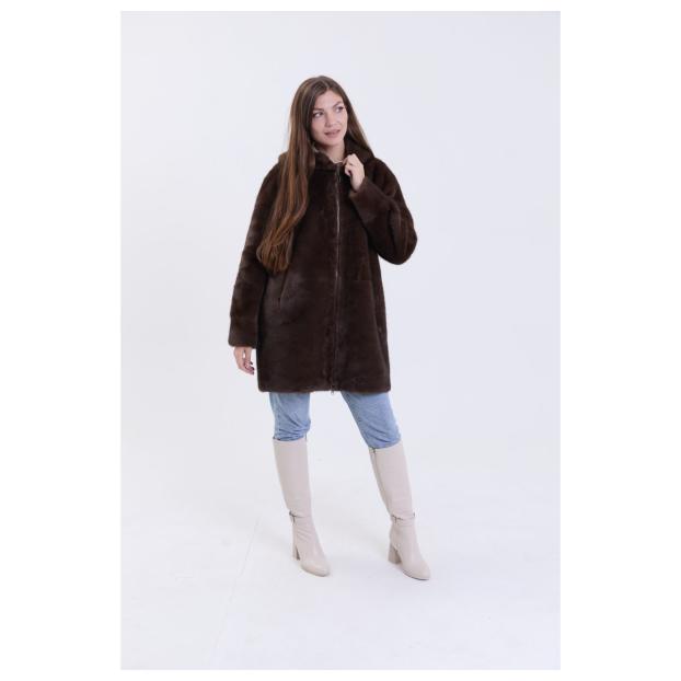 Шуба женская двусторонняя VITIA  - Аритикул A1528-5-3XL - Фото 5