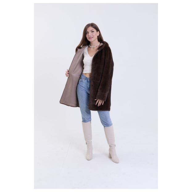 Шуба женская двусторонняя VITIA  - Аритикул A1528-5-3XL - Фото 10