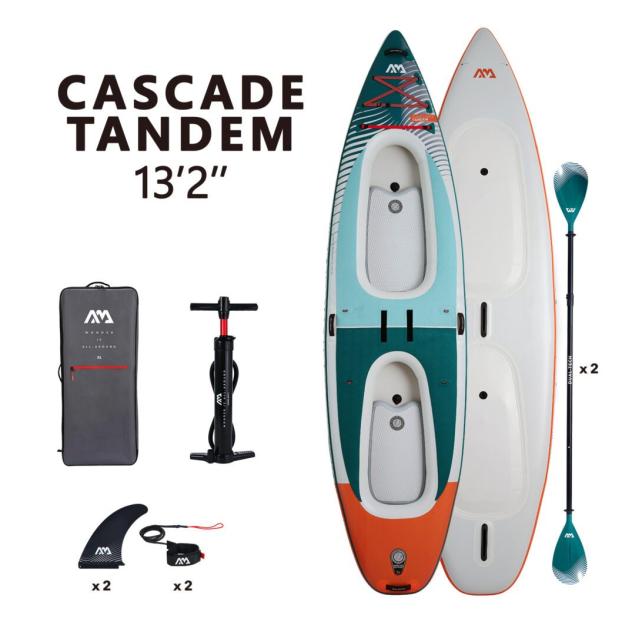 Каяк/SUP-доска надувная с веслом двухместная Aqua Marina Cascade Tandem 13'2" - Аритикул Aqua Marina Cascade Tandem 13'2" - Фото 1
